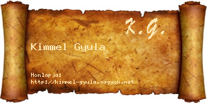 Kimmel Gyula névjegykártya